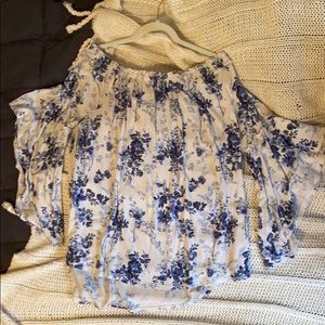 Off shoulder floral blouse